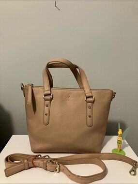 Structured Blush Pink Kate Spade tote bag, removable strap.